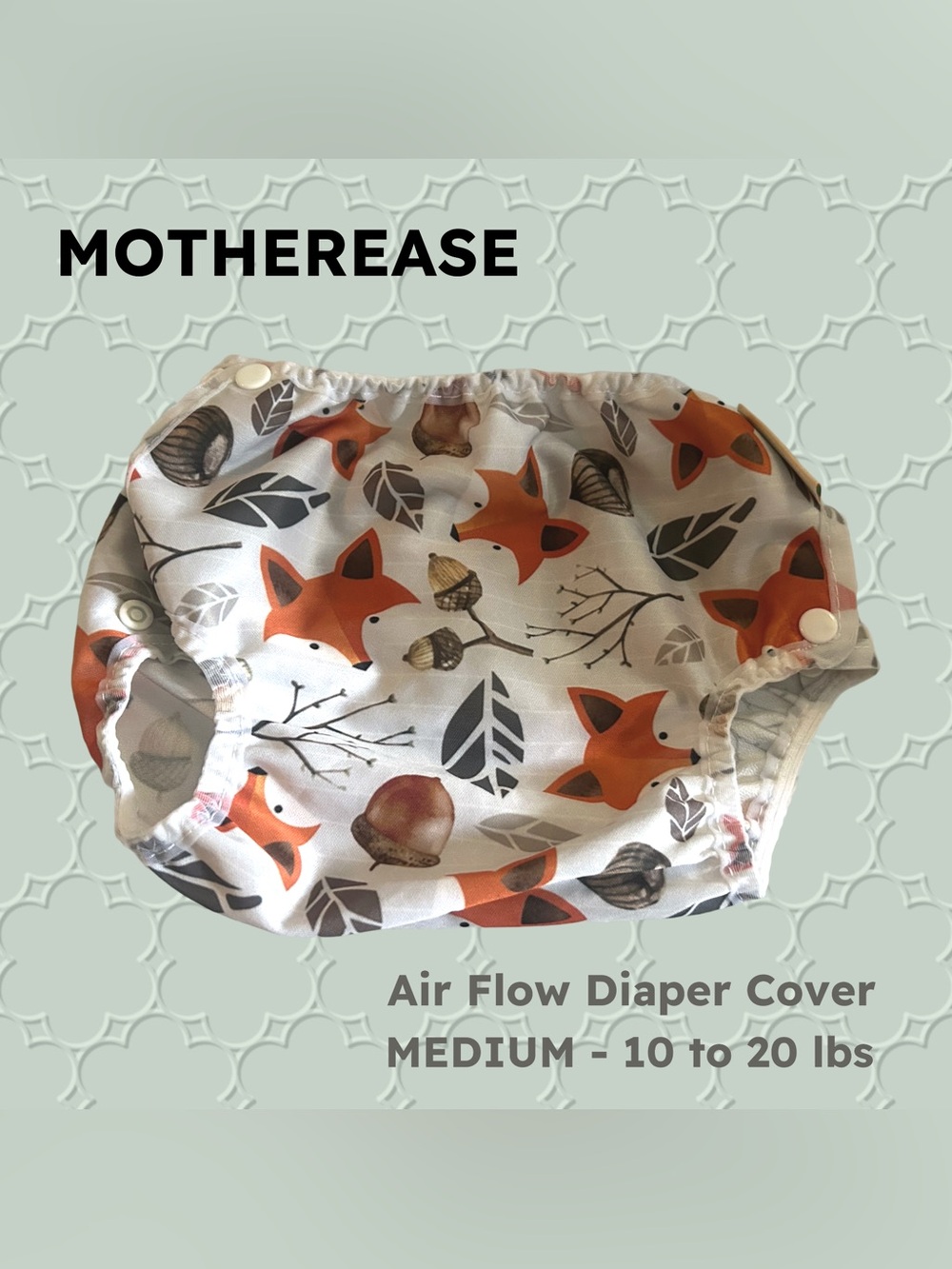🇨🇦🆕 VGUC MOTHEREASE | MEDIUM | Unisex Fox print waterproof diaper Cover